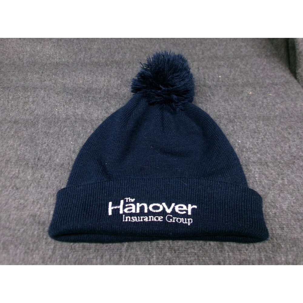 Hanover Insurance Group Beanie Unisex One Size Navy Pom  Augusta Sportswear